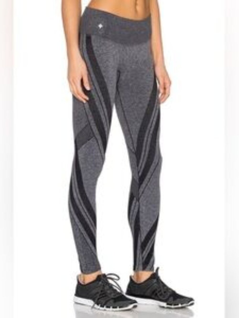 Pure Barre Heather Grey Geometric Leggings
